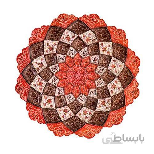بشقاب قرمز میناکاری