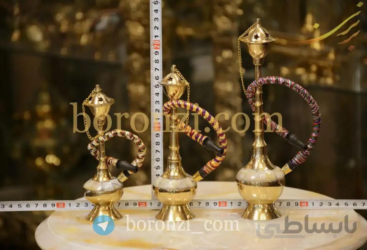 قلیان برنجی هندی صدفکاری