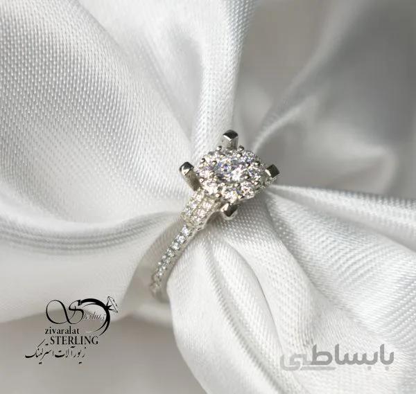انگشتر تک نگین نقره زنانه کد 180680
