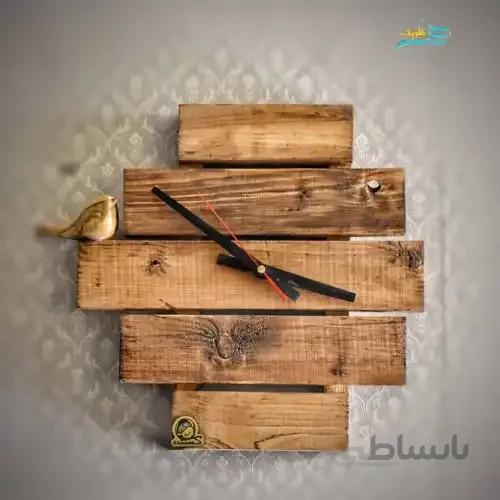 ساعت دیواری چوبی — تصویر 1