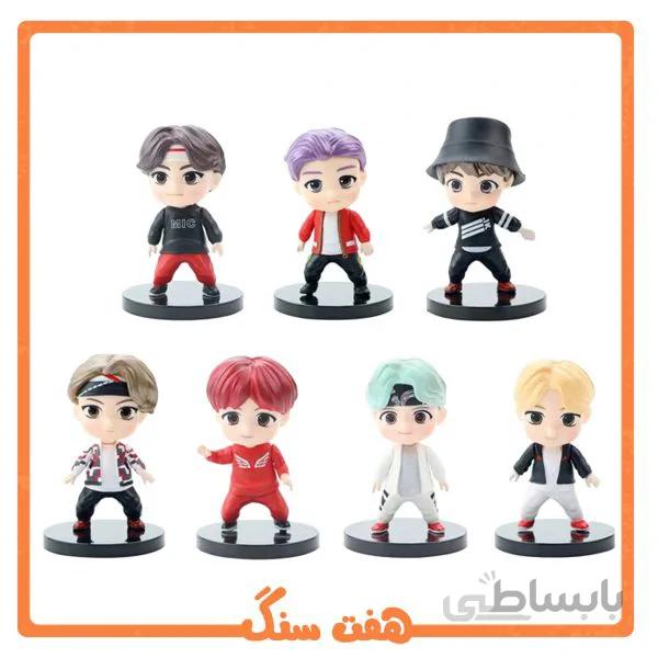 فیگور گروه BTS بی تی اس - کی پاپ KPOP - سایز 10cm - جین، شوگا، جی-هوپ، آراِم، جیمین، وی و جونگ کوک مجموعه 7عددی