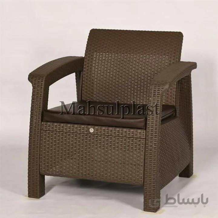 صندلی پلاستیکی مدل راحتی دسته دار تشک دار