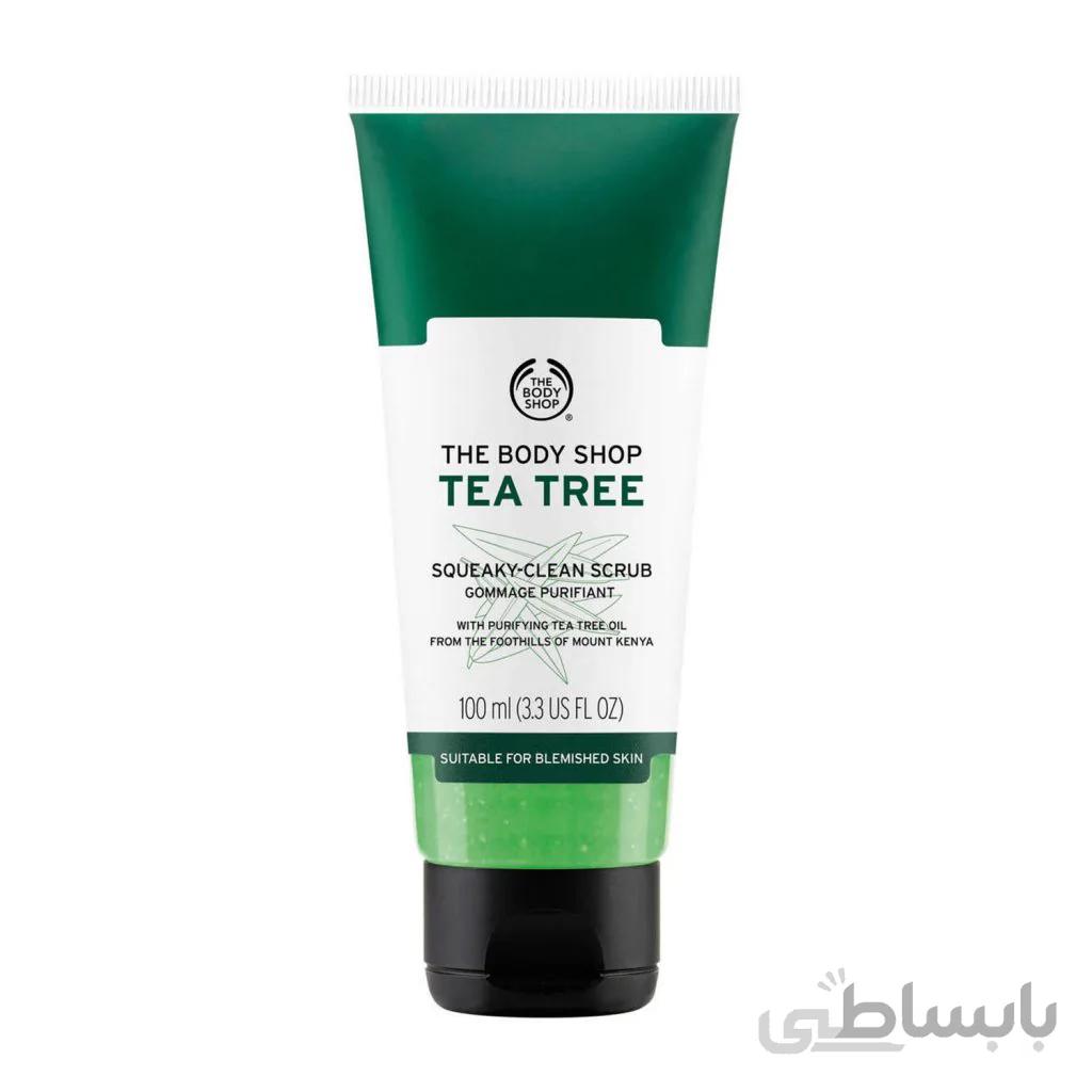 اسکراب صورت عصاره درخت چای سبز 100 میل بادی شاپ ا Body Shop Tea Tree Squeaky Clean Scrub