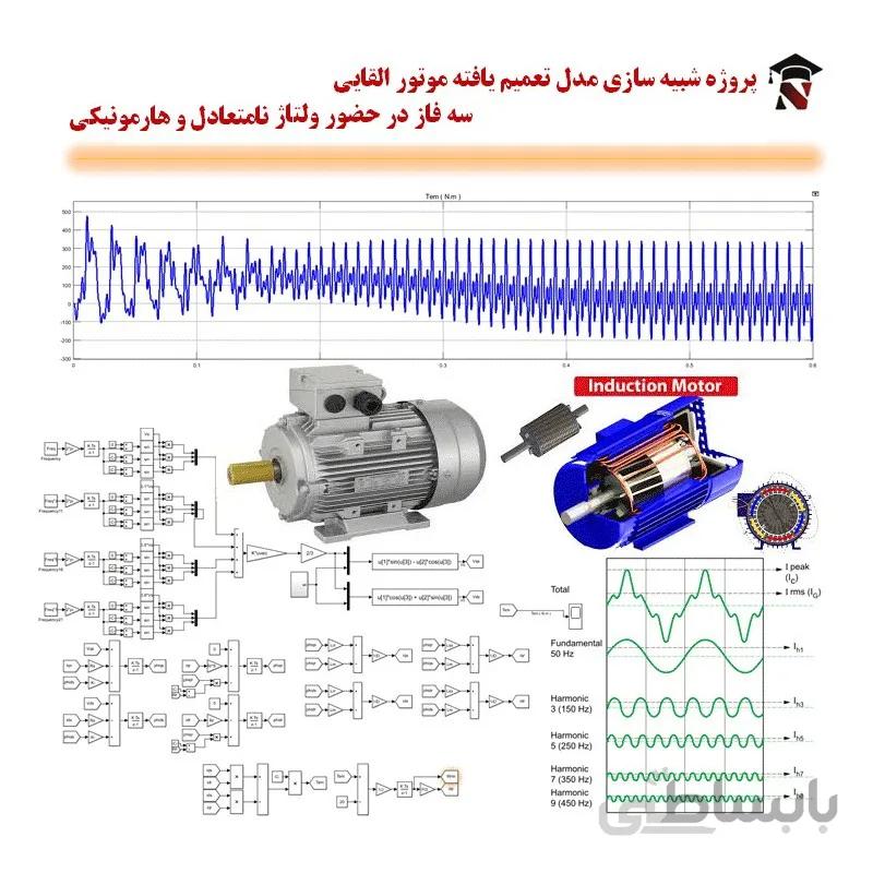 شبیه سازی مدل تعمیم یافته موتور القایی سه فاز در حضور ولتاژ نامتعادل و هارمونیکی