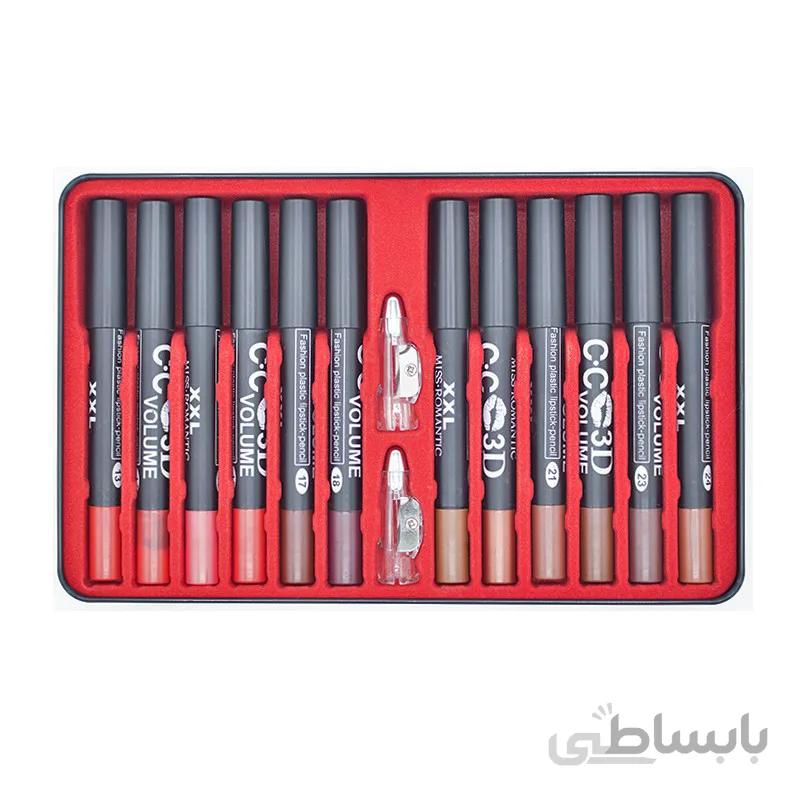 بسته ۱۲ عددی رژلب مدادی میس رمانتیک