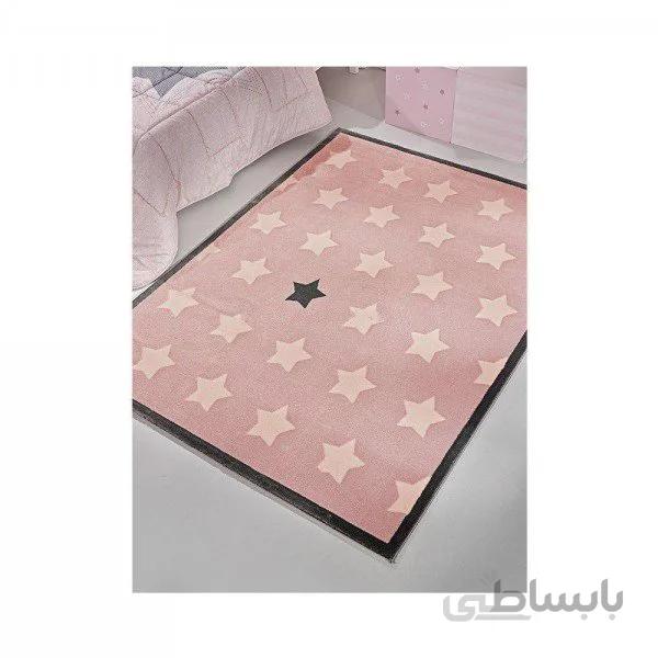 فرش اتاق کودک saint clair طرح ستاره صورتی کد 90216000