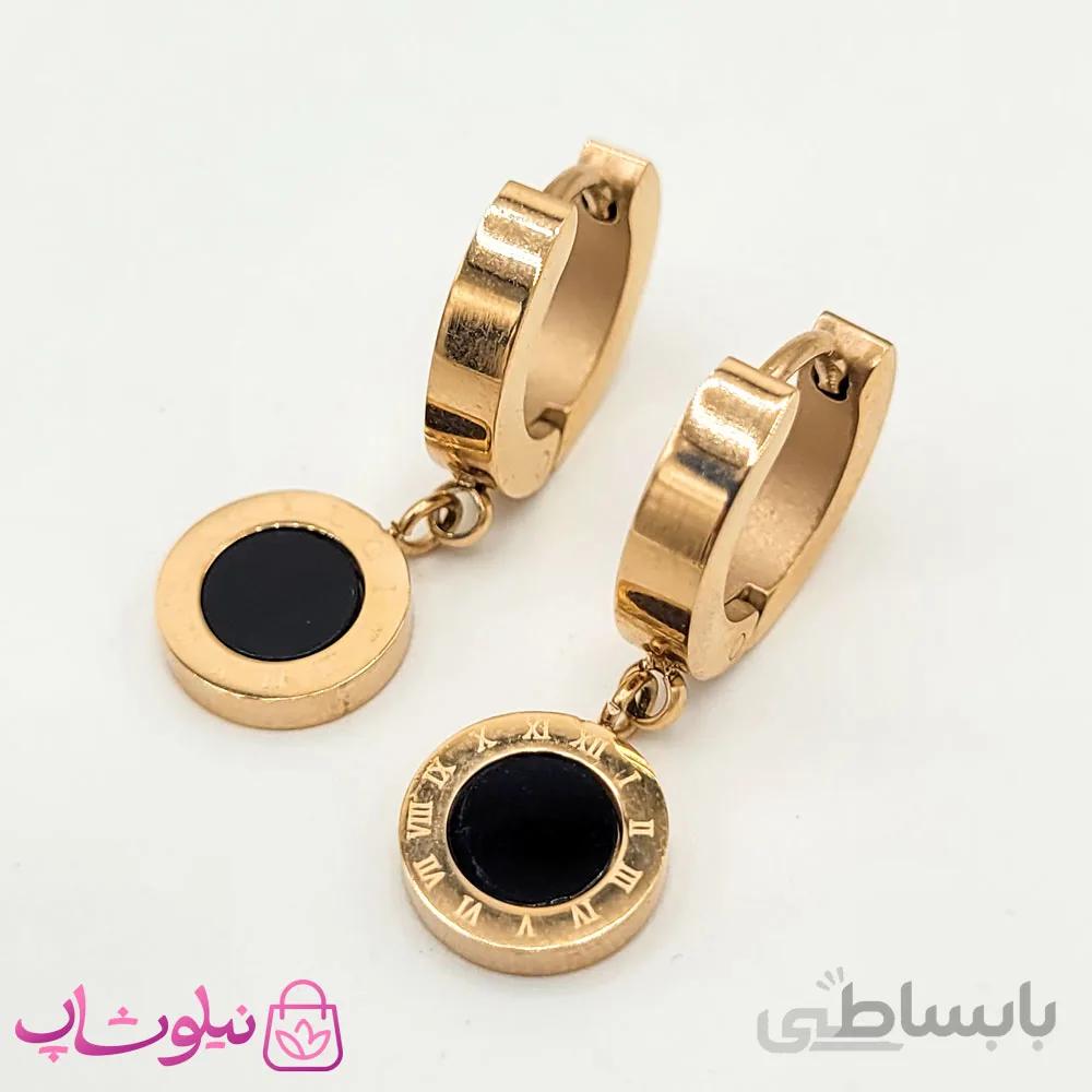 گوشواره زنانه حلقه ای آویزدار طرح بولگاری کد 1008