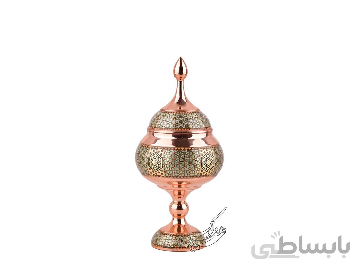 شکلات خوری مس و خاتم نقلی سایز 17