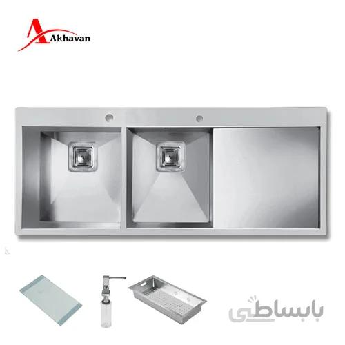 سینک ظرفشویی توکار اخوان ا Akhavan Double Bowl Sink 332
