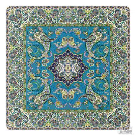 رومیزی مربع ترمه طرح شاهکار کد 915