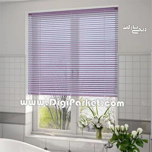 پرده کرکره فلزی آبی بنفش روشن ساده ۲۵ میلیمتری P134