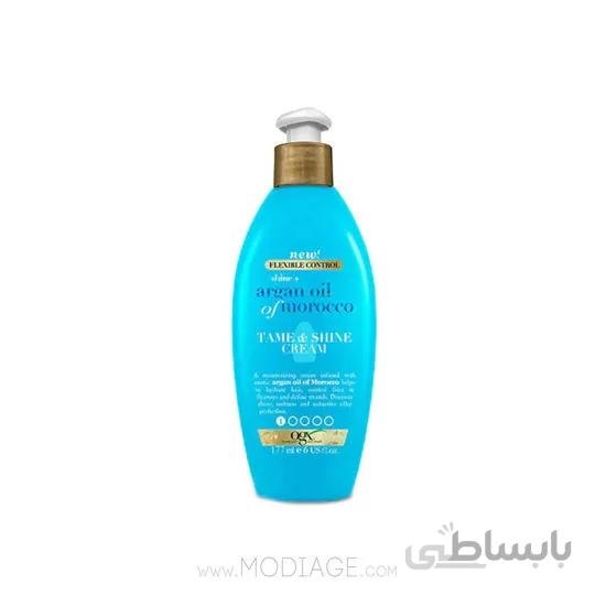 لوسیون مو روغن آرگان Shine & Tame او جی ایکس Ogx ا Ogx Argan Oil of Morocco Tame & Shine Cream