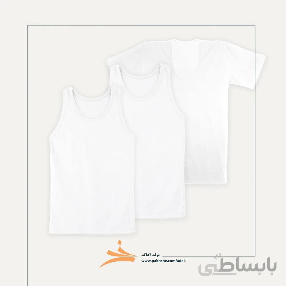 پک ست زیرپوش مردانه سفید آداک کد 41103