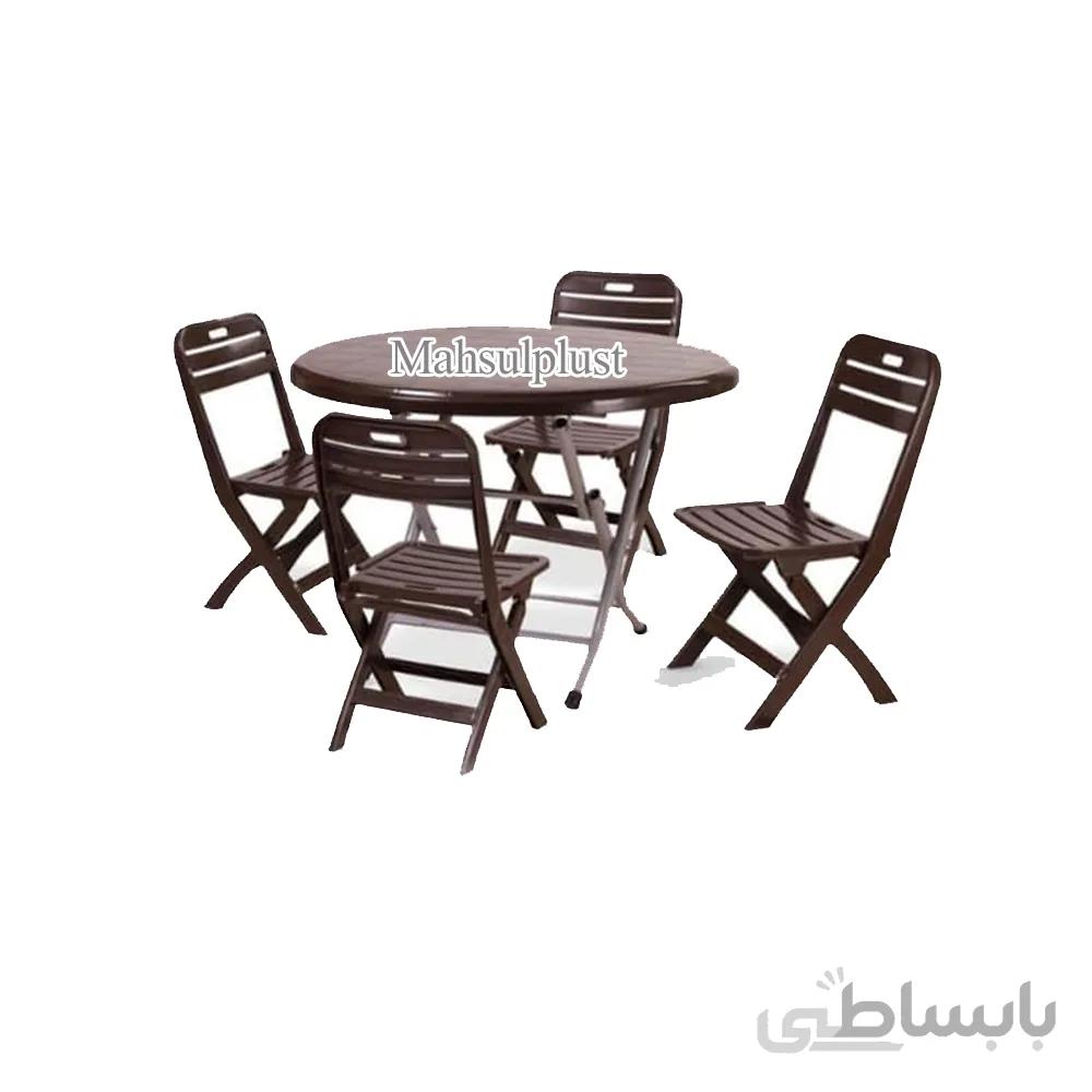 ست میز و صندلی ۴ نفره تاشو تمام پلاستیکی 109-215