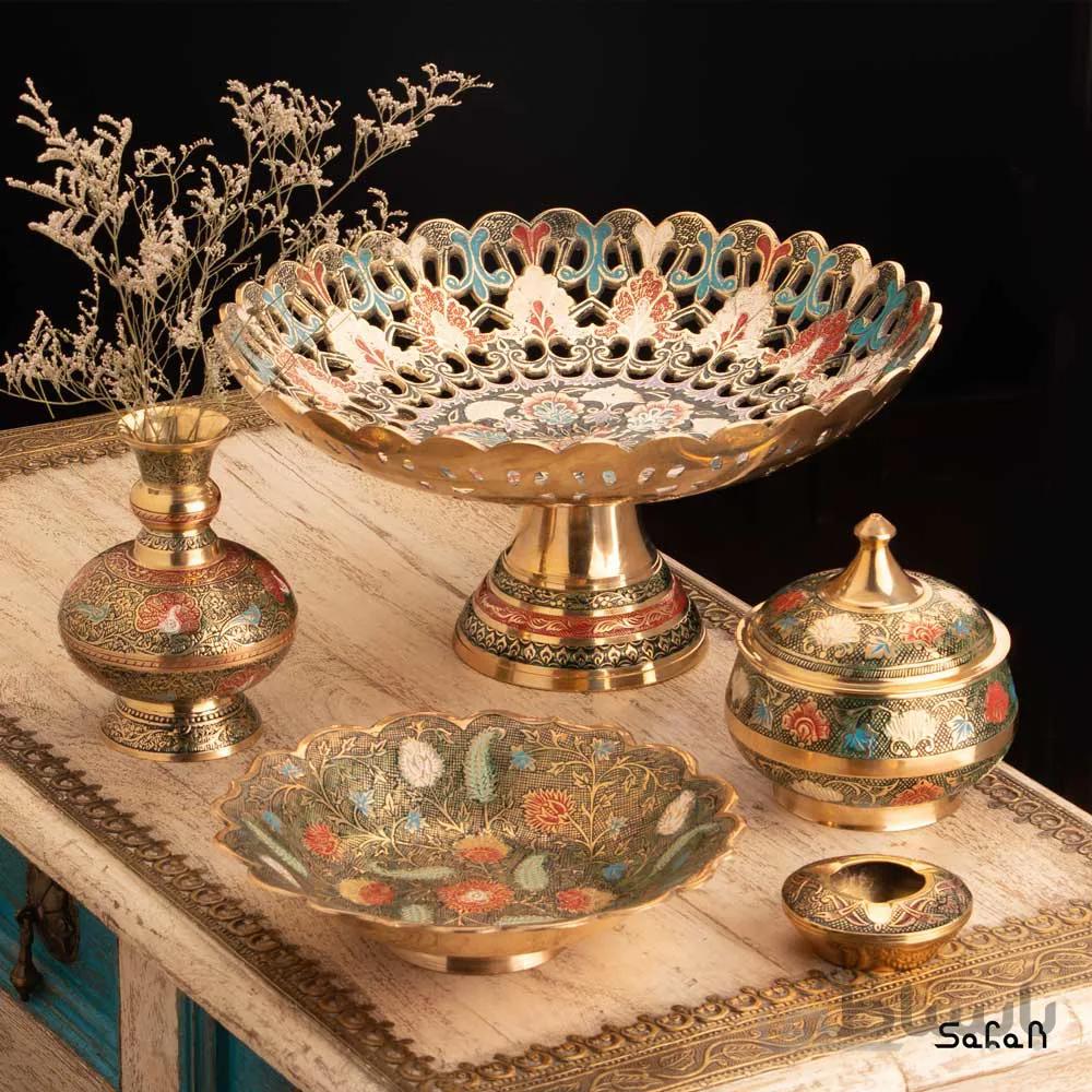 ست پذیرایی برنجی میناکاری کد 163