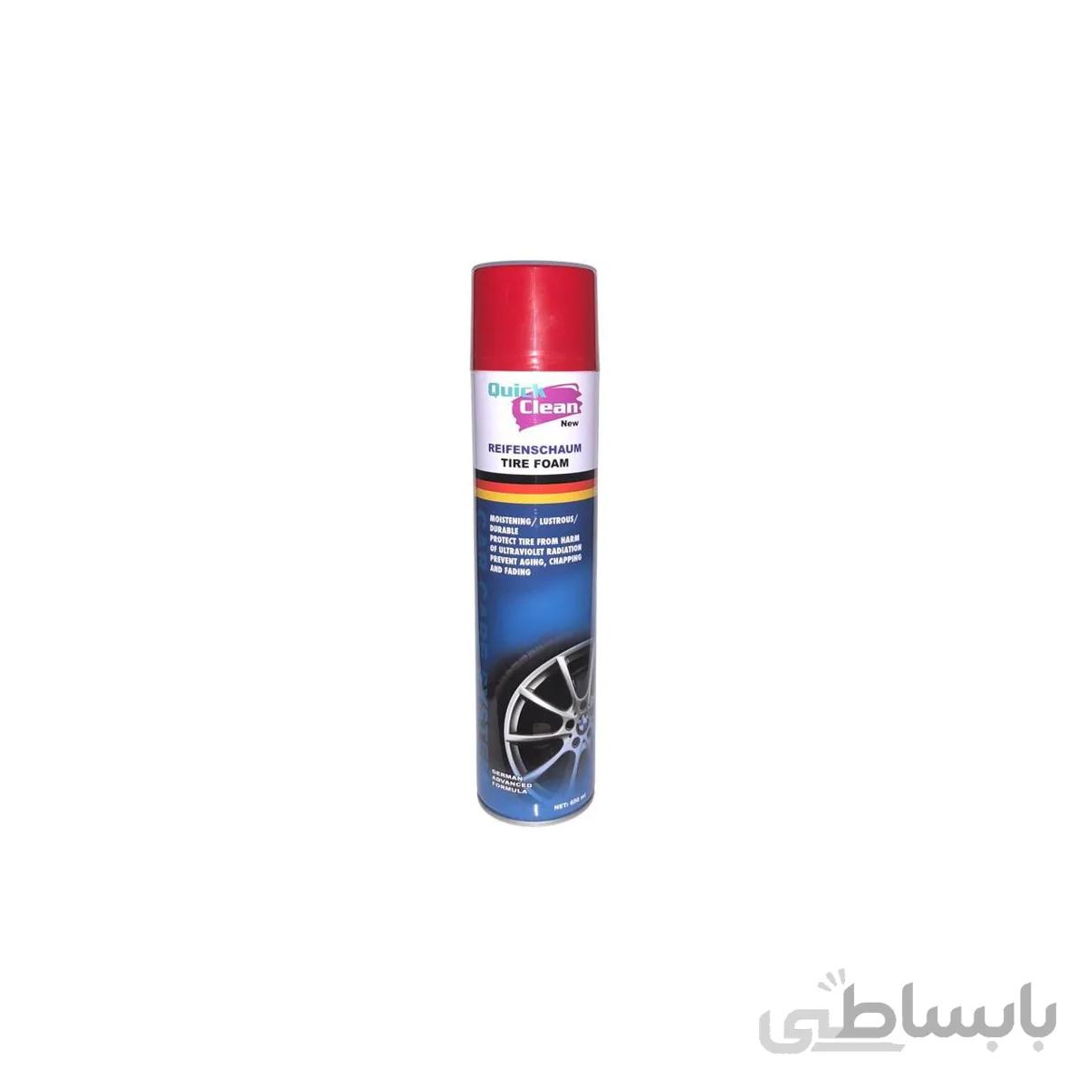 اسپری تمیز کننده و محافظ تایر خودرو کوییک کلین مدل t2018 حجم 650ml