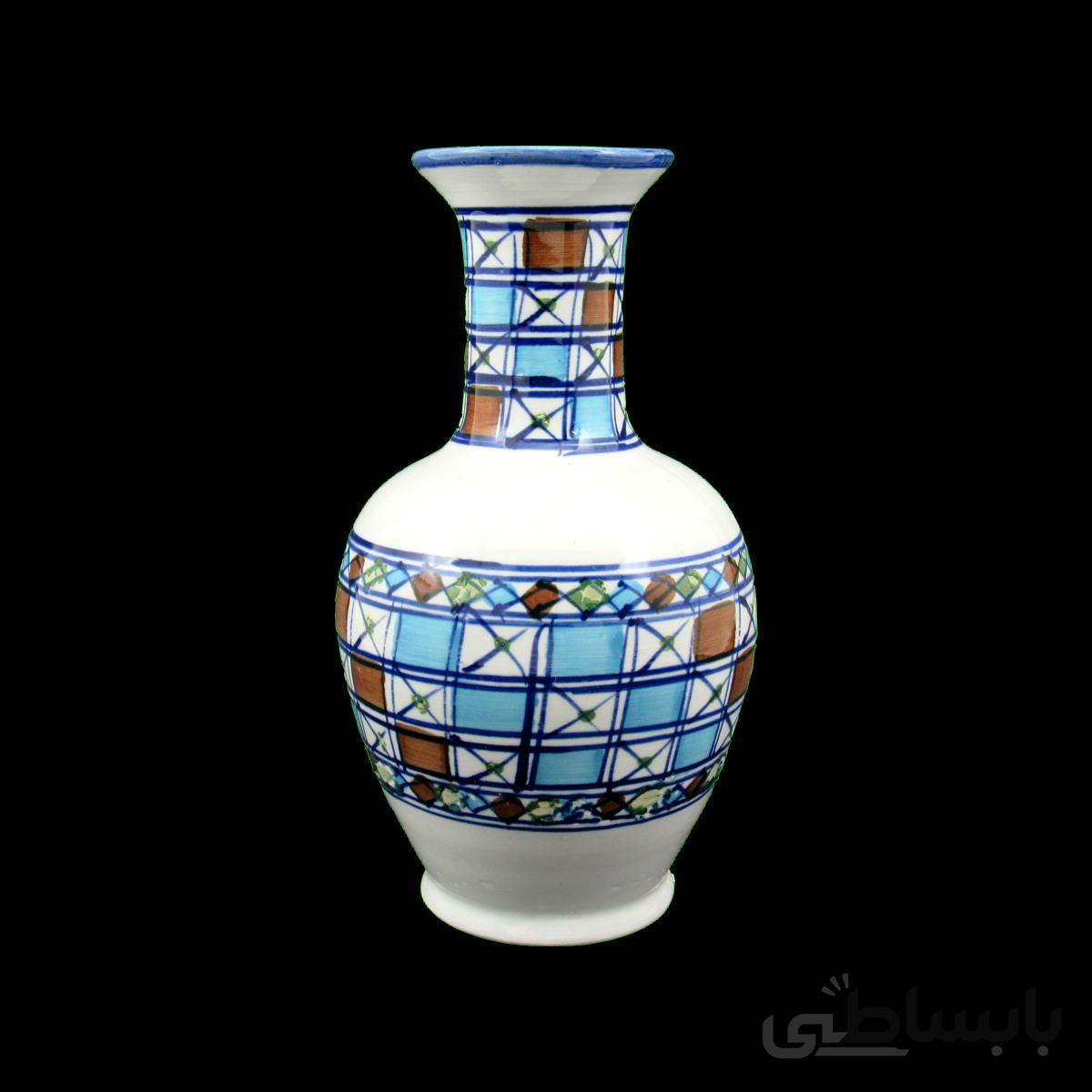 گلدان کد ۹۹ چینی میبد مروارید طرح شطرنجی