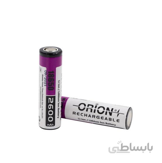 باتری لیتیوم یون 3.7v سایز 18650 2600mAh مارک ORION مدل 5C