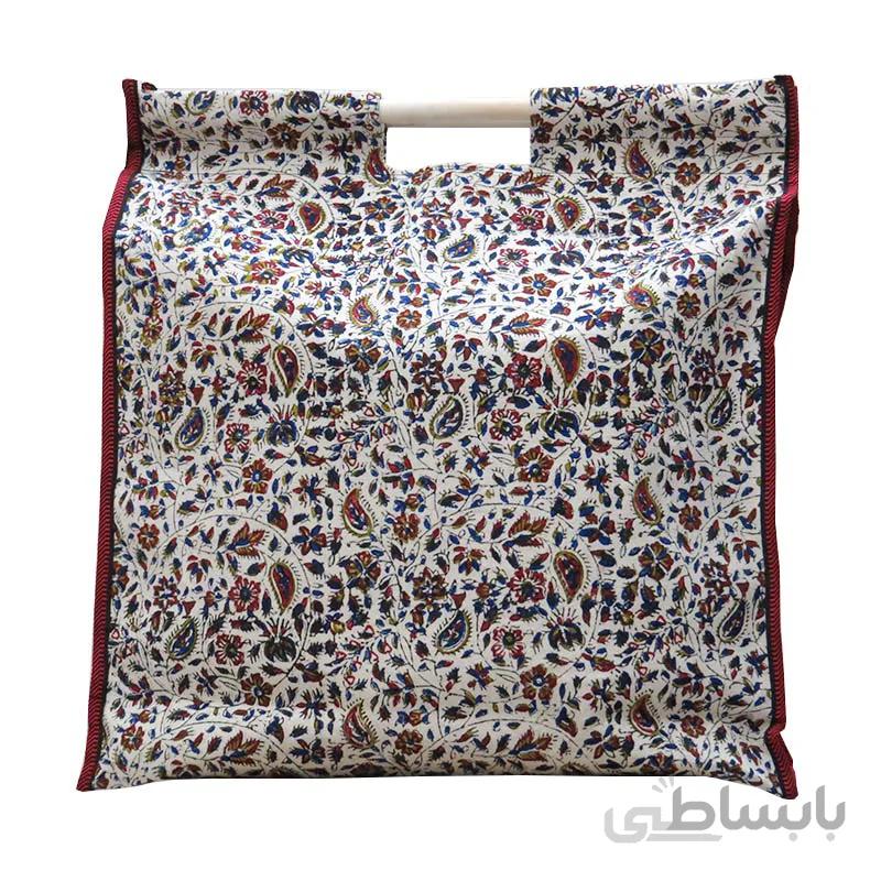 ساک دستی قلمکاری اصفهان دسته چوبی سایز 50*50 سانتی متر کد K1