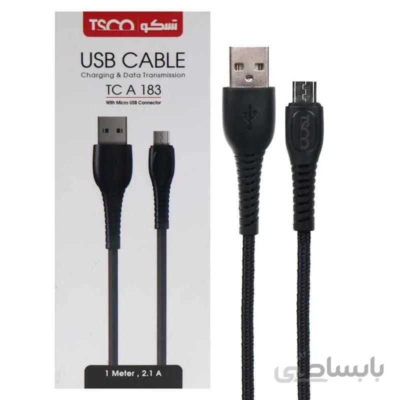 کابل شارژ و انتقال داده MicroUSB تسکو TSCO TC A183 2.1A 1m