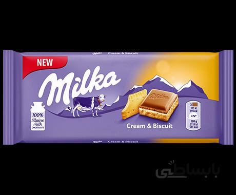 شکلات میلکا بیسکوئیتی با کرم شیری 100گرمی Milka