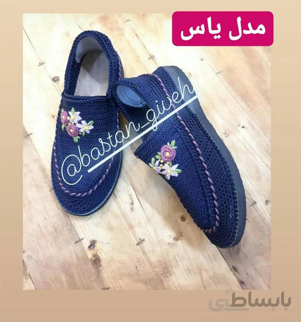 گیوه زیره ابری با تزیین سوزندوزی ا giveh with embroidery decoration