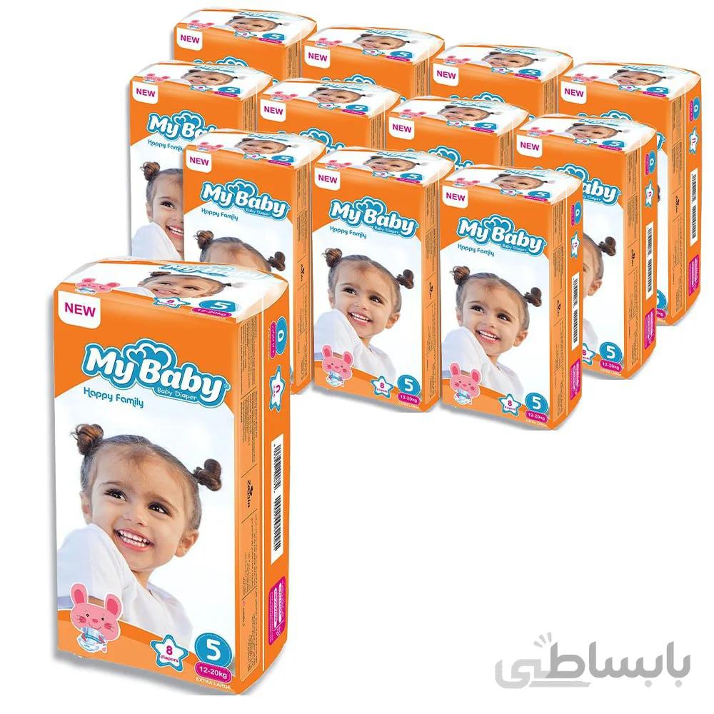 پوشک بچه مای بیبی سایز 5 8 عددی ا My Baby Diapers Size 5