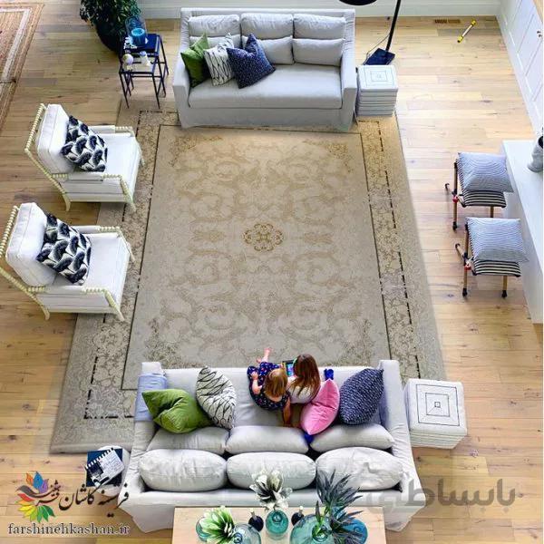 فرش طرح آرمان نقره ای 1200 شانه طلاکوب گل برجسته