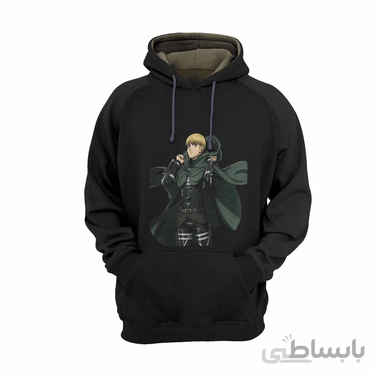 هودی مشکی طرح انیمه اتک ان تایتان Attack on Titan کد 284737