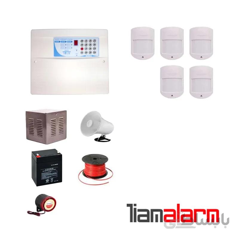 پکیج دزدگیر اماکن باسیم مدل فایواستار سیم کارتی و تلفنیFS206H65