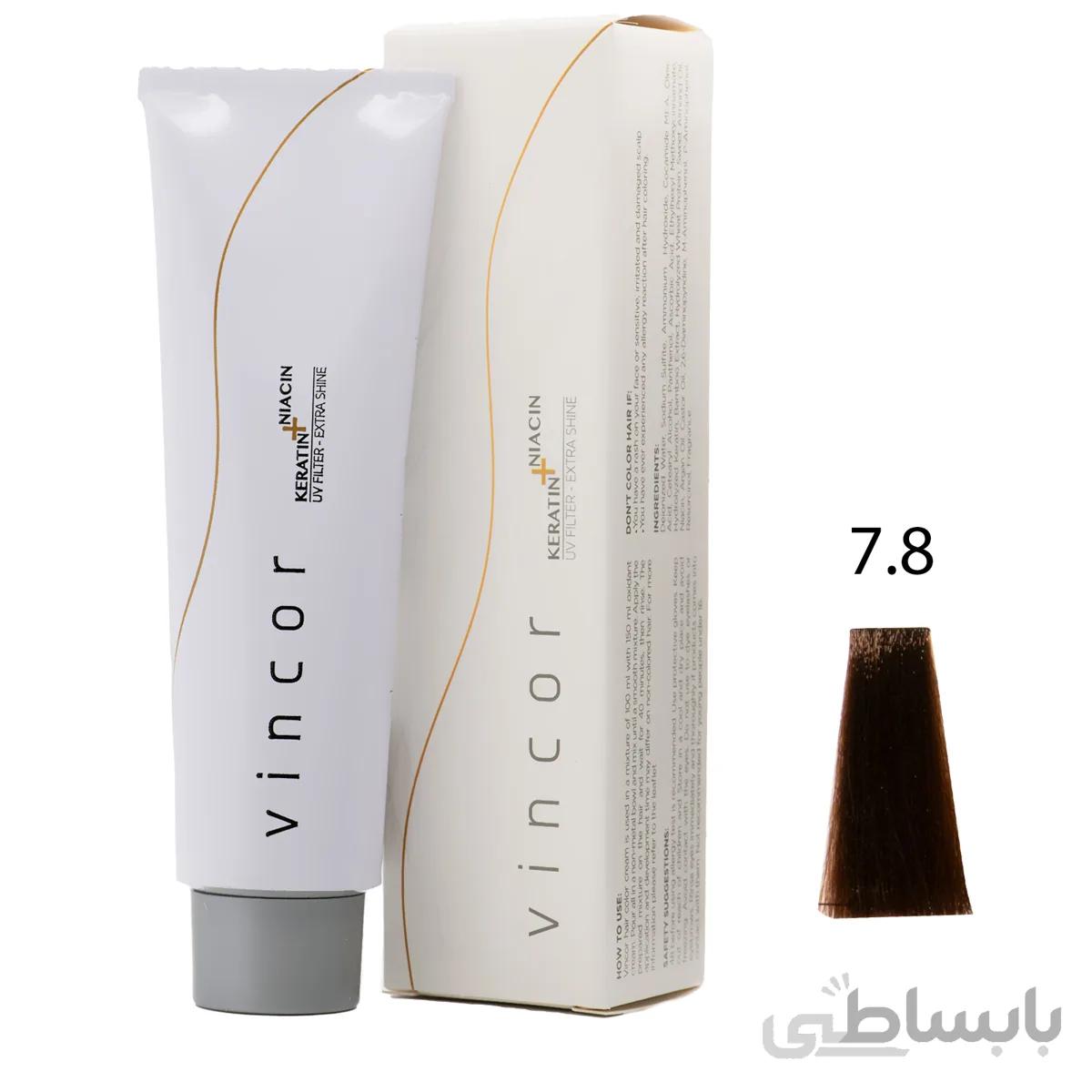 رنگ موی وینکور سری موکا حجم 100 میل شماره 7.8 ا "Vincor Mocha Hair Color 100ml No.7.8 "
