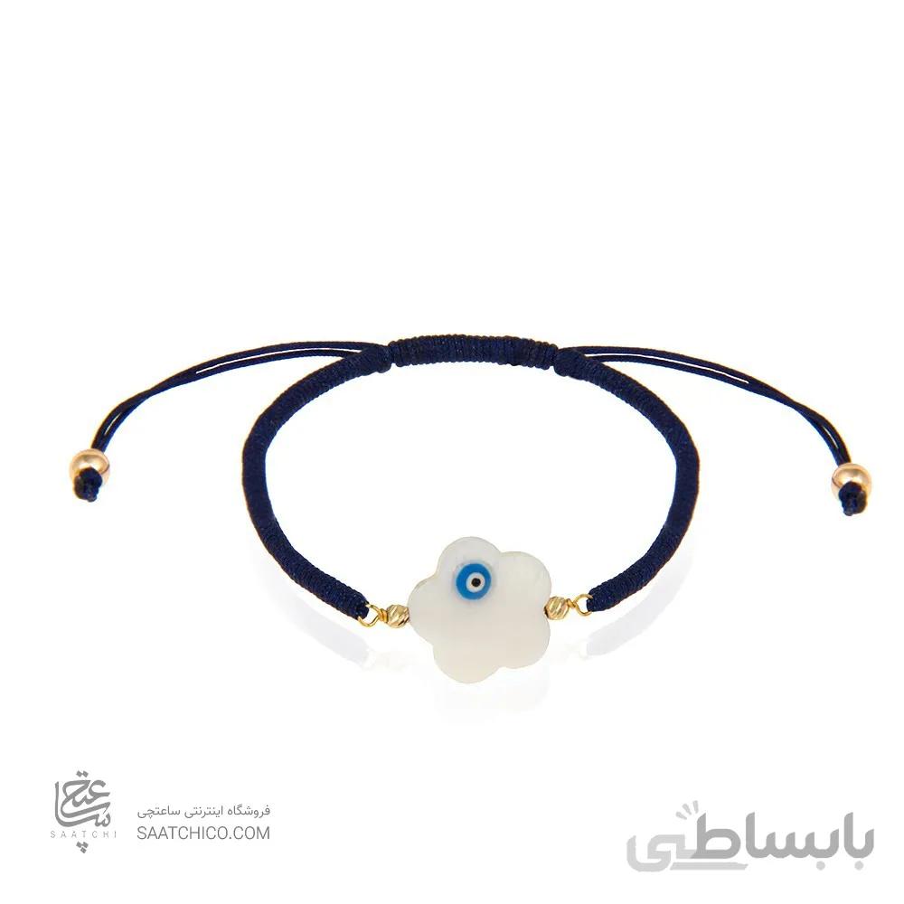 دستبند طلا زنانه با صدف چشم نظر کد XB902