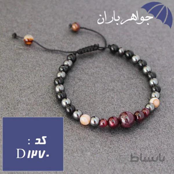 دستبند یاقوت گارنت و حدید و عقیق باباقوری کد D_1270