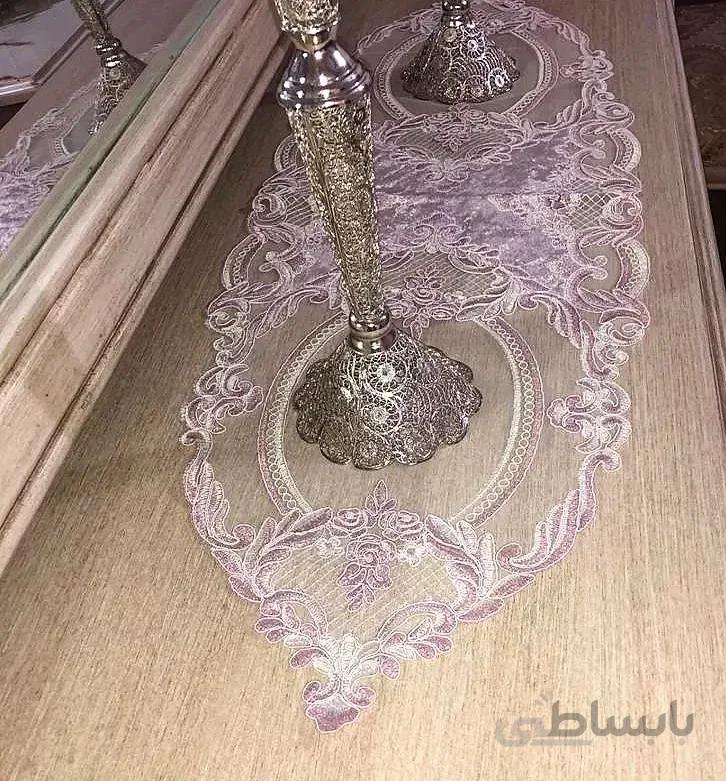 رومیزی 4 تیکه دانتل گل رز ا romizi dantel