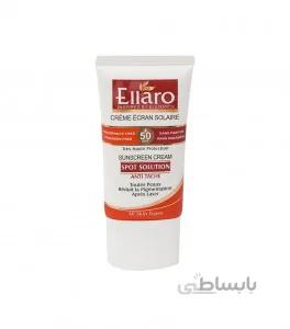 کرم ضد آفتاب ضد لک اسپات سولوشن +Ellaro SPF 50 ا +Ellaro Sunscreen Cream Spotsoautiol SPF 50