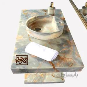 روشویی سنگی مرمر آبی کبود مدل دلارام