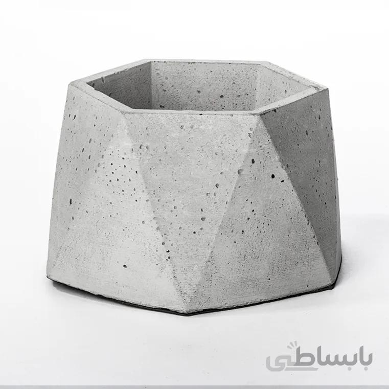 گلدان بتنی شش ضلعی متوسط