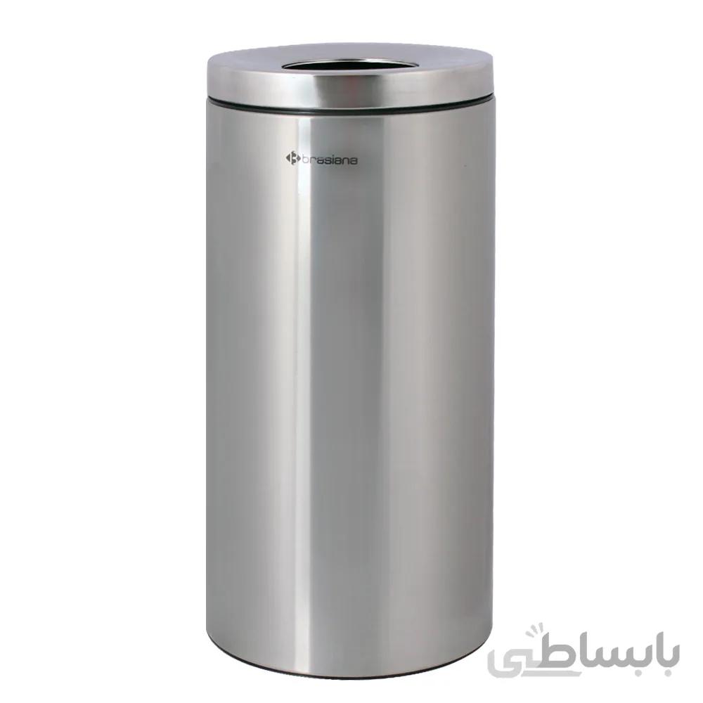 سطل Brasiana BLB 120 کنار سالن 20 لیتر نقره ای ا سطل زباله استیل اداری مناسب جهت سالن ها ؛ پاساژ ها و ... با طراحی بسیار زیبا ، دارای سطل داخلی با قطر 25 و ارتفاع 67 سانتیمتر می باشد