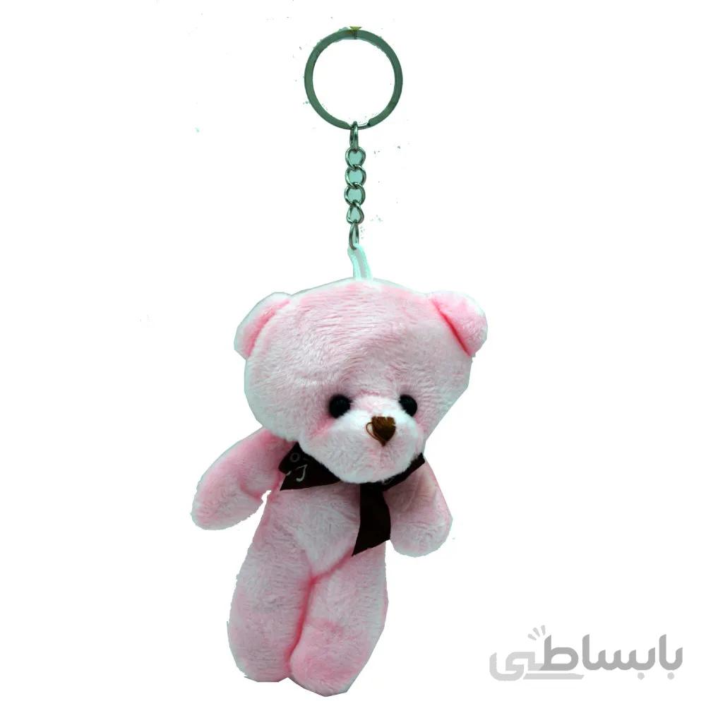 عروسک خرس کوچک صورتی 13 سانتی