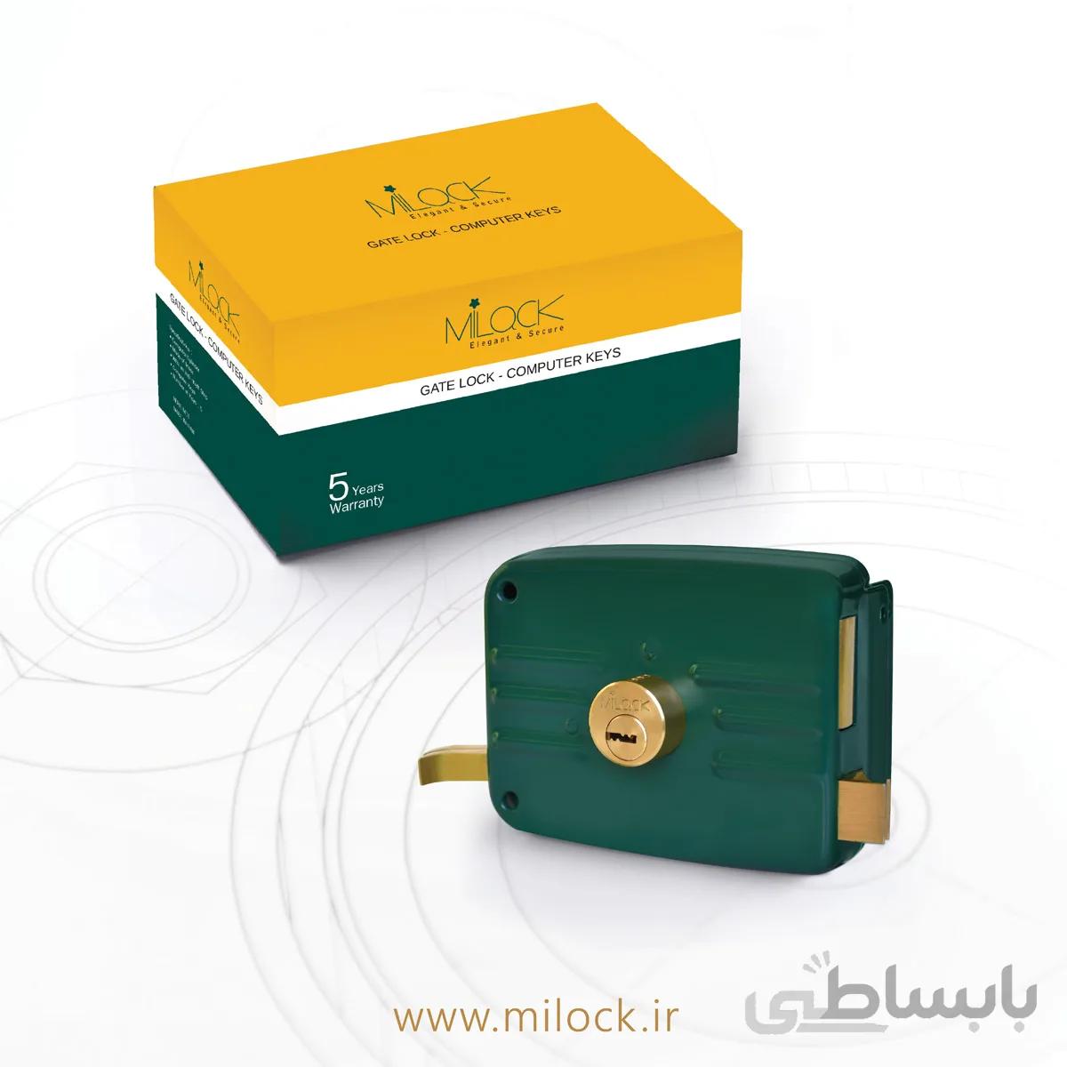 قفل درب حیاطی میلاک 5کلیدکامپیوتری بامقابلی
