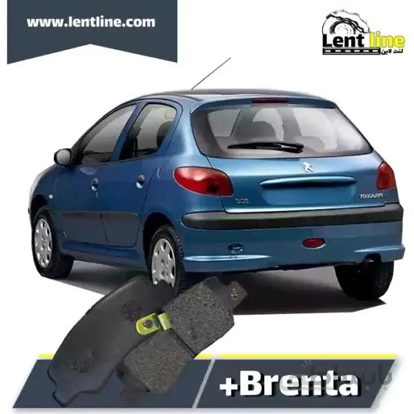 لنت ترمز عقب 206 تیپ 5 (93 به بالا) برند Brenta+