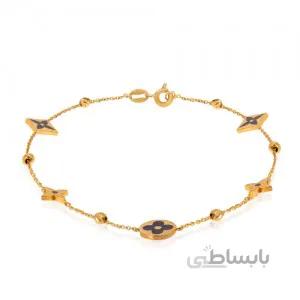 دستبند طلا طرح لویی ویتون میناکاری کد CB434