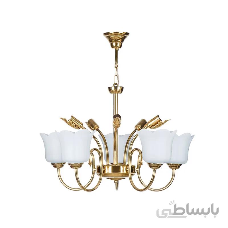 لوستر ۱۰شعله چشمه نور کد A810.5-5-GWT طلایی