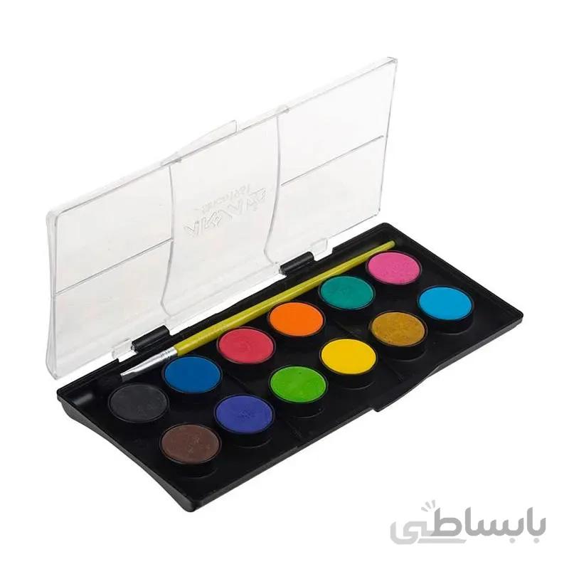 آبرنگ 12 رنگ طرح کمان بزرگ آریا کد 5009