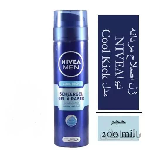 ژل اصلاح نیوا مدل کول کیک Cool Kick حجم 200ml نیوا ا Nivea Men Cool Kick Scheergel Gel A Raser 200ml