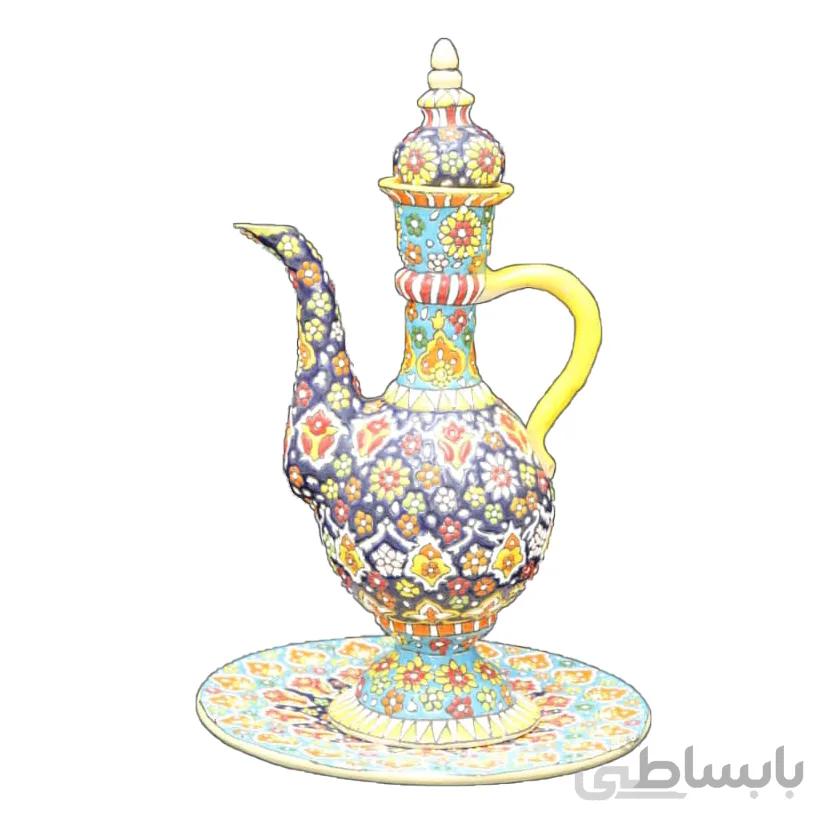 گلاب پاش سفالی میناکاری شده