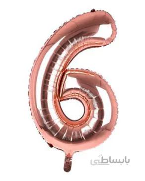 بادکنک فویلی رزگلد عدد 6 سایز 32 اینچ