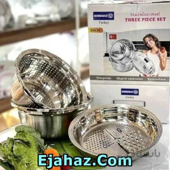 آبکش لگن استیل رنده دار کرکماز سایز 26