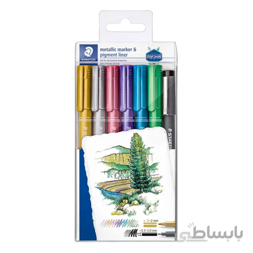 ماژیک رنگآمیزی ۶ رنگ استدلر مدل 8323-SWP6P به همراه راپید