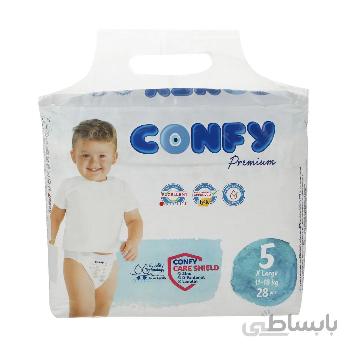 پوشک کانفی Confy سایز ۵ بسته ۲۸ عددی